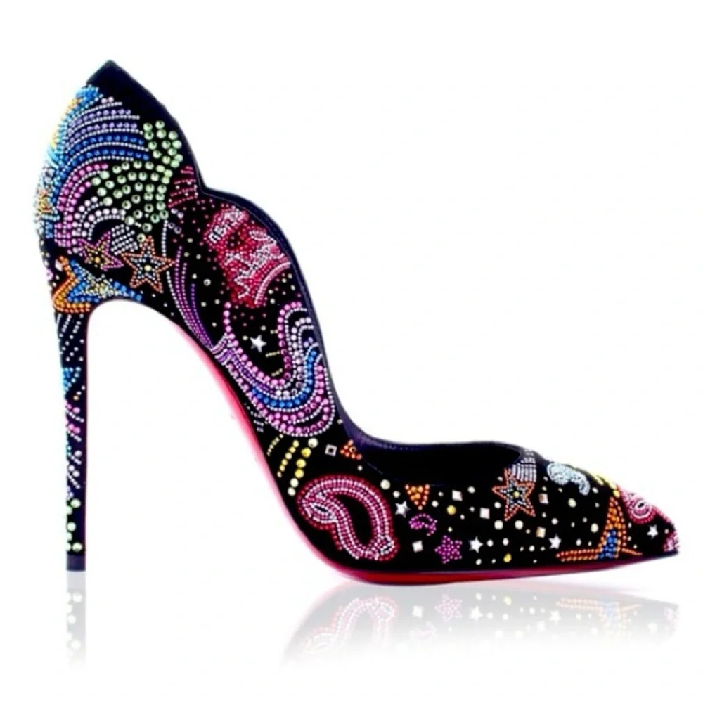 Limited Edition Christian Louboutin Hot Chick Starlight Pumps 40 Crystal Heels - Picture 2 of 7